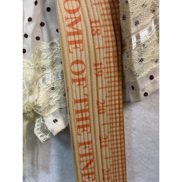 Vintage Jaipur XL Polka Dot Button-Up Blouse With Lace Trim - Picture 8 of 12